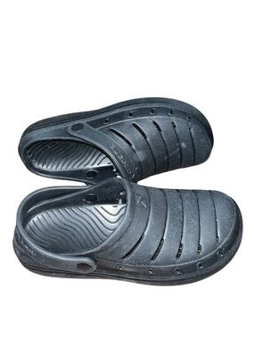 Rugged Shark Men’s Black Casual Clog Slides Sz-8
